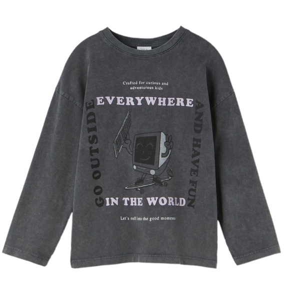 Zara Girl Printed Long sleeve Shirt Size 7 - Picture 1 of 6